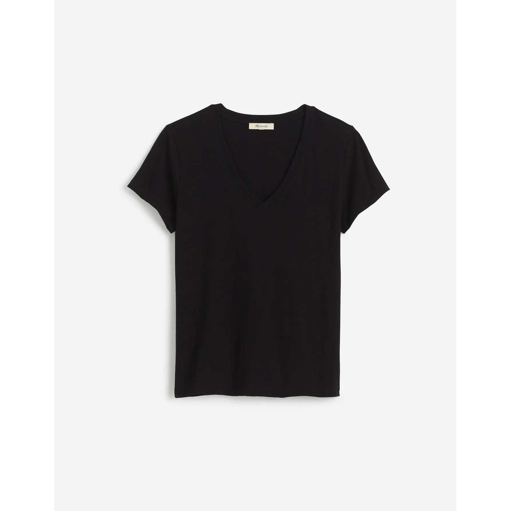 Madewell Slub Perfect V-Neck Tee Jet Black XS NWT